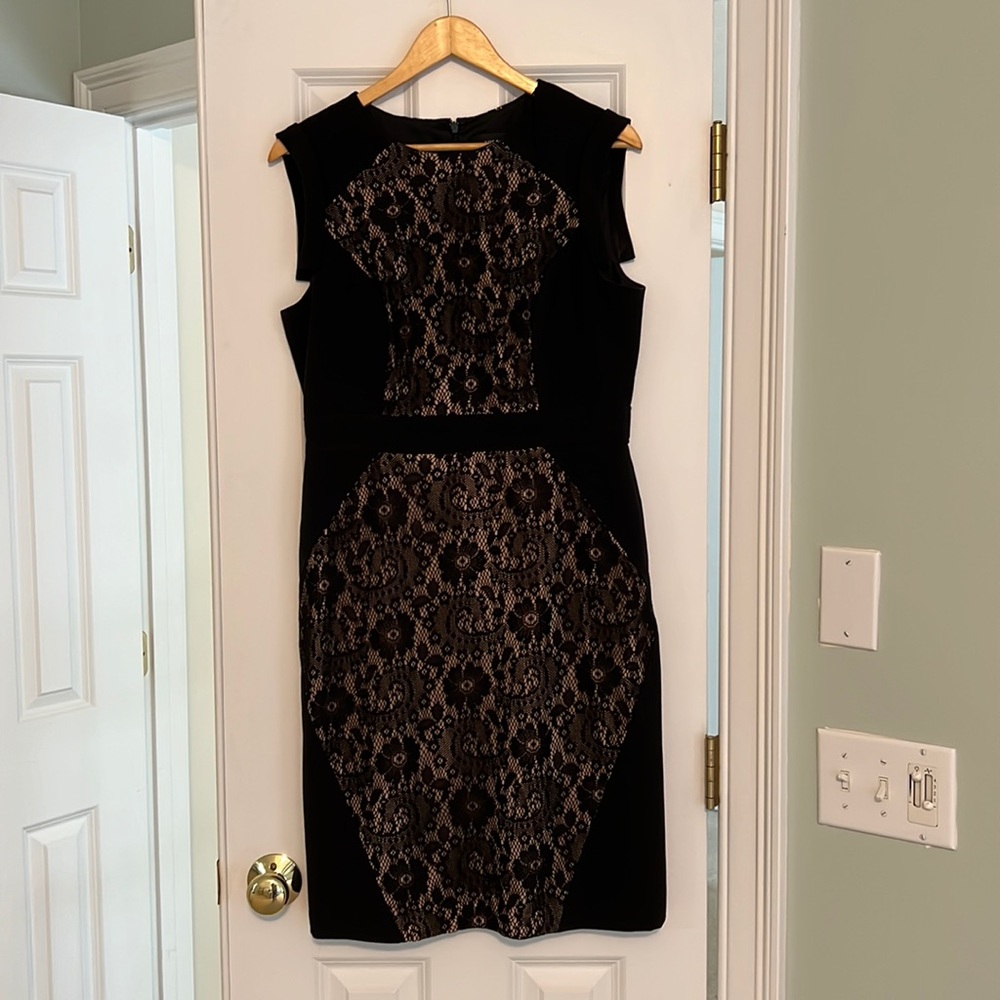 Adrianna Papell Black and Tan dress